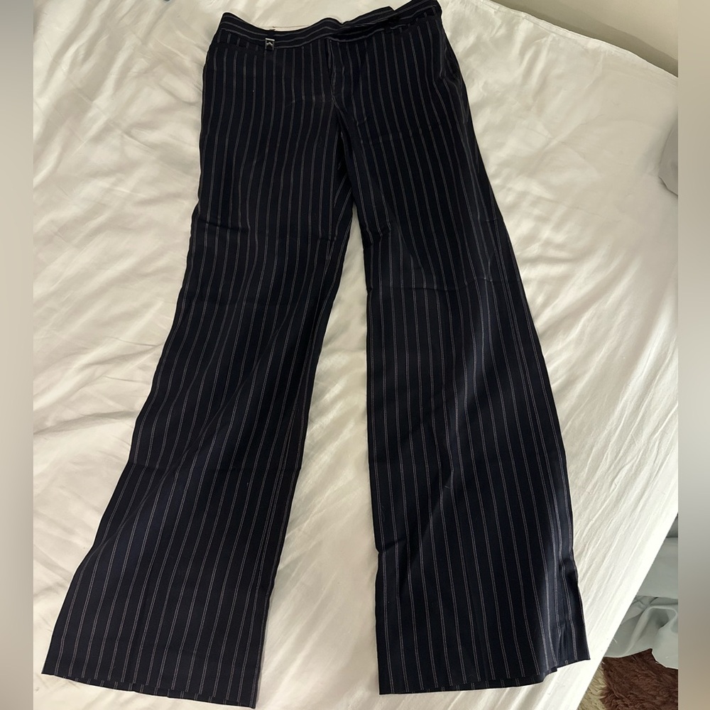 Michael Kors Black with White and Red Striped Pants